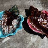 Pair of 60s-70s Vallauris Ceramic Empty Pockets in Shell Shape