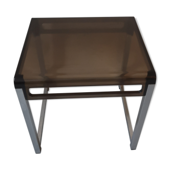 side table design plexi and metal Prisunic, 1970