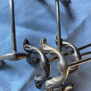 6 porte-couteaux anciens en métal argenté