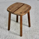 Pierre Gautier Delaye attribution. wooden stool, France, circa 1960