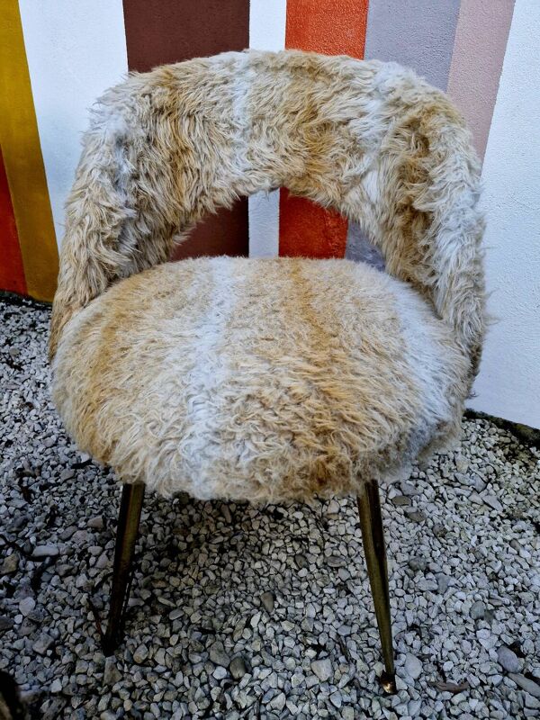 Set 3 Chaises Moumoutes 2 Pelfran, 1 Tonneau 1960-1970