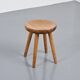 Pine stool by René Martin, France, circa 1965