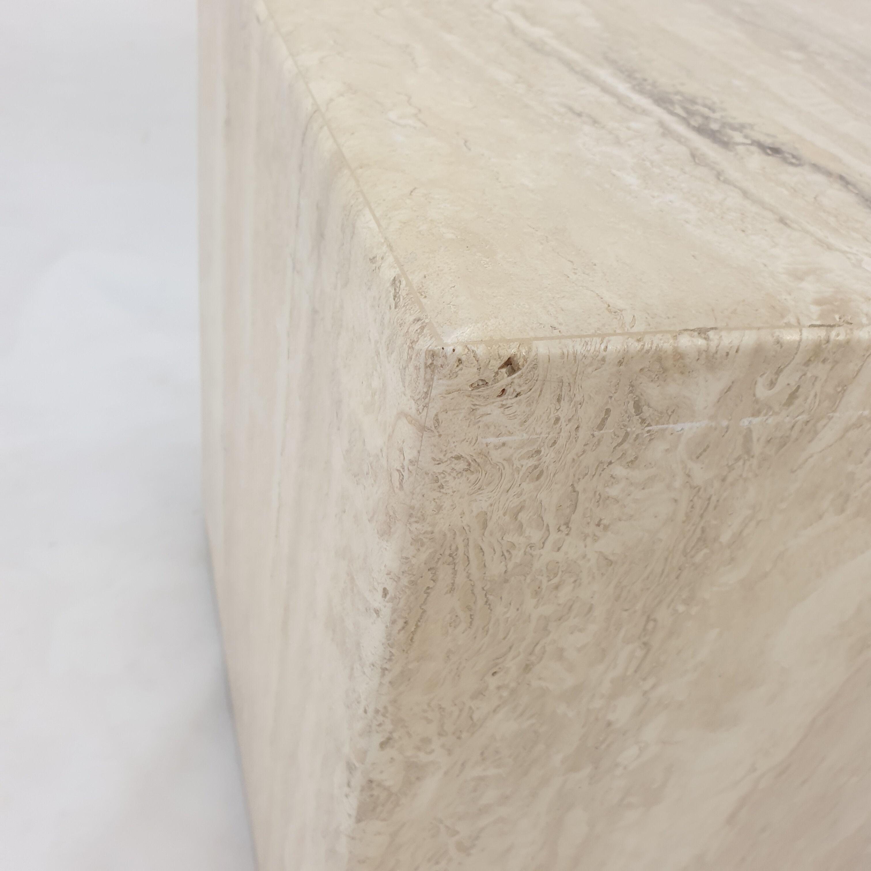 Italian Travertine Side Table, 1980's