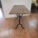 Ancienne table bistrot dessus chêne pied fonte , 118cms de L