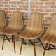 4 chaises en ABS, bois et métal