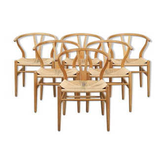 Suite de 6 chaises Wishbone de Hans Wegner