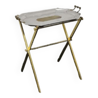 Table d’appoint pliante en métal vintage