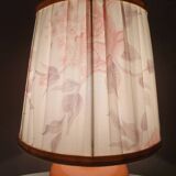 Ceramic lamp with pleated fabric lampshade, 80s