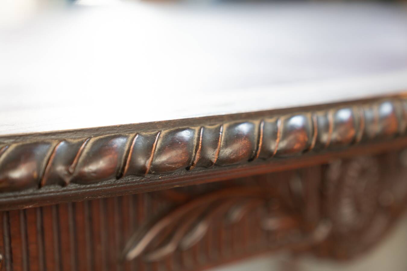 Late 19th/Early 20th Century Edwardian Desk with Lion Paw Feet