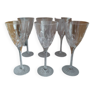 6 crystal stemmed glasses