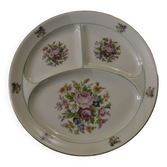 Plat rond compartimenté  porcelaine de Limoges