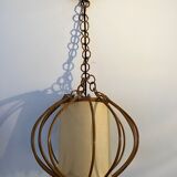 Vintage chandelier, rattan pendant lamp design 1960