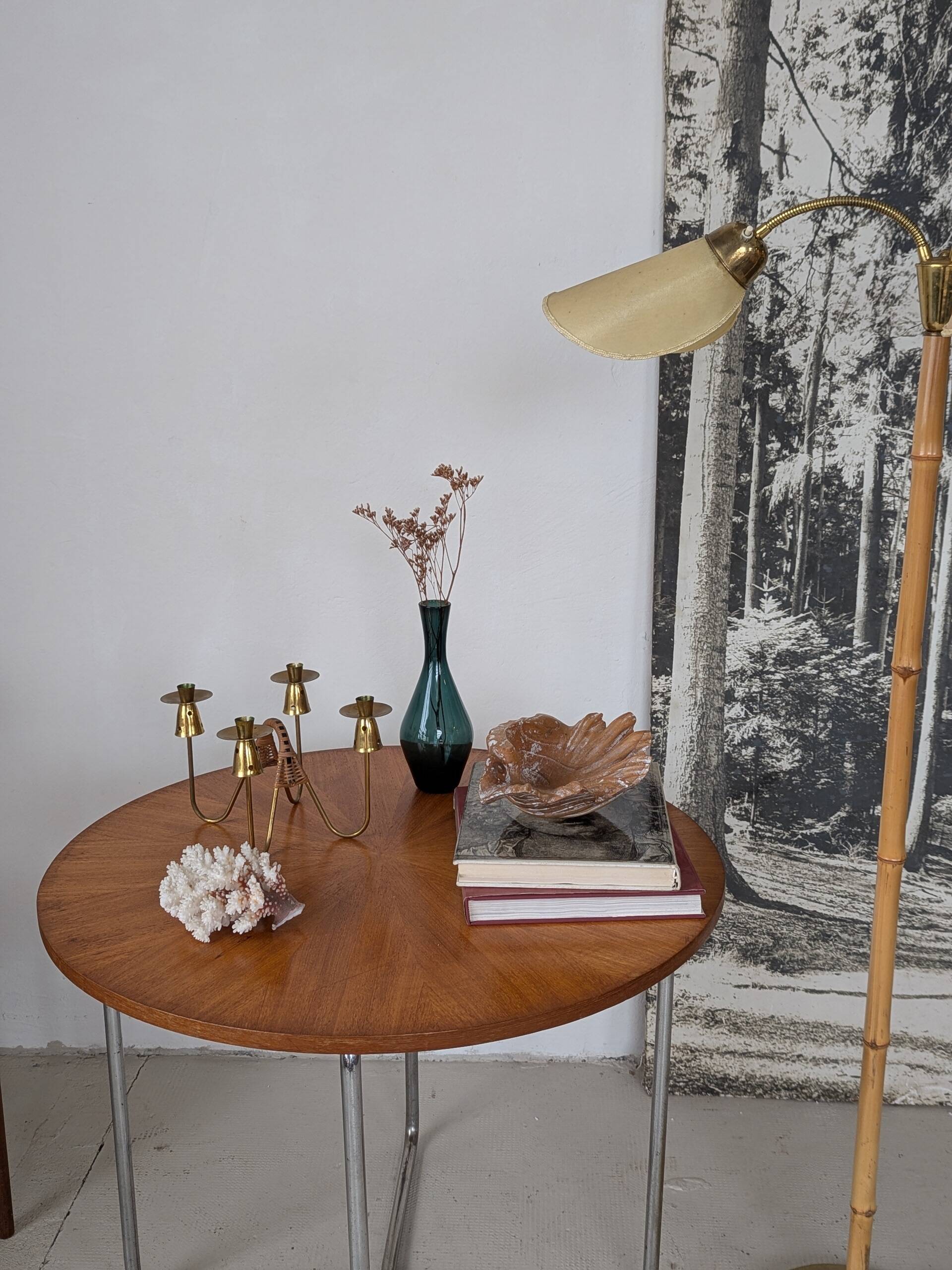 Brass and rattan candlestick