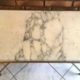 Coffee table in white marble and vintage gold metal, 70's