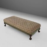 Large Victorian Sofa and Matching Ottoman, United Kingdom, 1890s