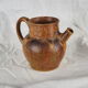 Rooster frieze pitcher, glaze with warm brown drips, ochre and volcanic - Denbac - 30s