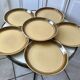 Set of 6 flat plates in vintage stoneware 70s