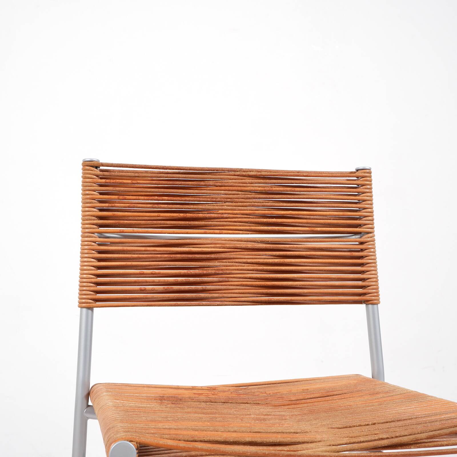 „Miss B“ steel lacquered aluminium bar stool by Tito Agnoli