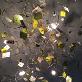 Line and paper chandelier