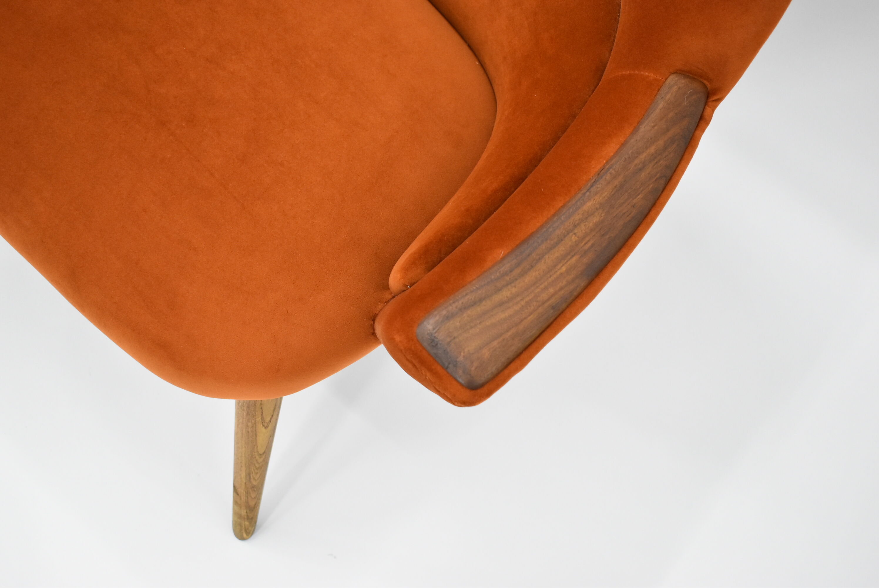 Canapé scandinave vintage Danemark années 1960 velours roux