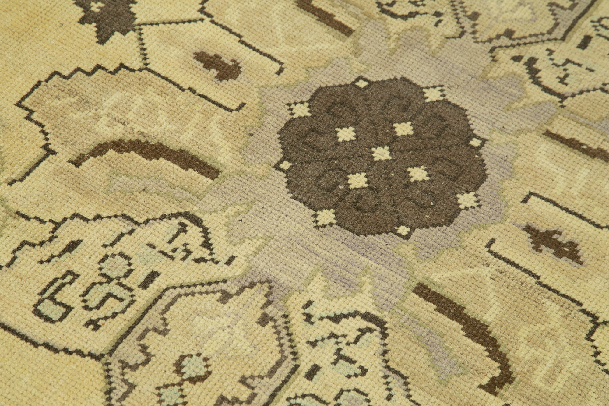 1950s Hand-Knotted Unique Turkish Beige Carpet 112 cm x 207 cm