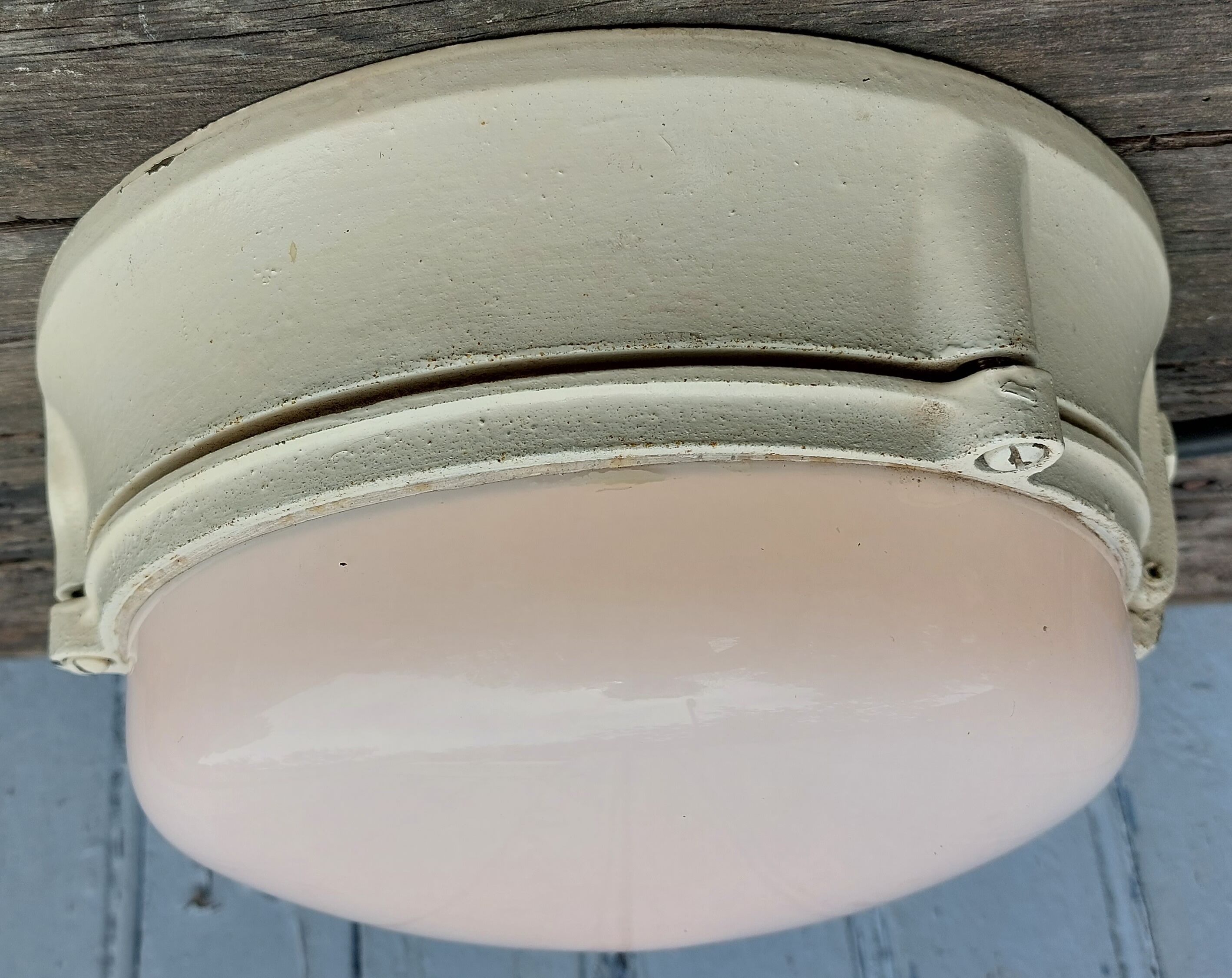 industrial ceiling lamp in opaline