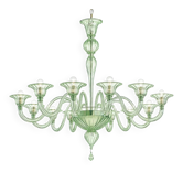 Chandelier en verre de Murano "Rigadin" moderne contemporain élégant
