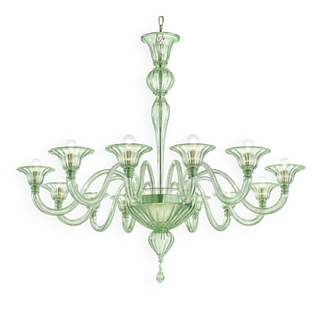 Contemporary Modern Elegant "Rigadin" Murano Glass Chandelier