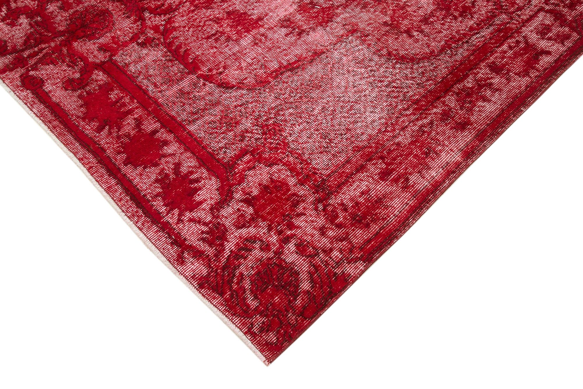 Hand-knotted contemporary oriental 1980s 202 cm x 309 cm red carpet