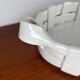 Vintage Italian woven basket in white ceramic