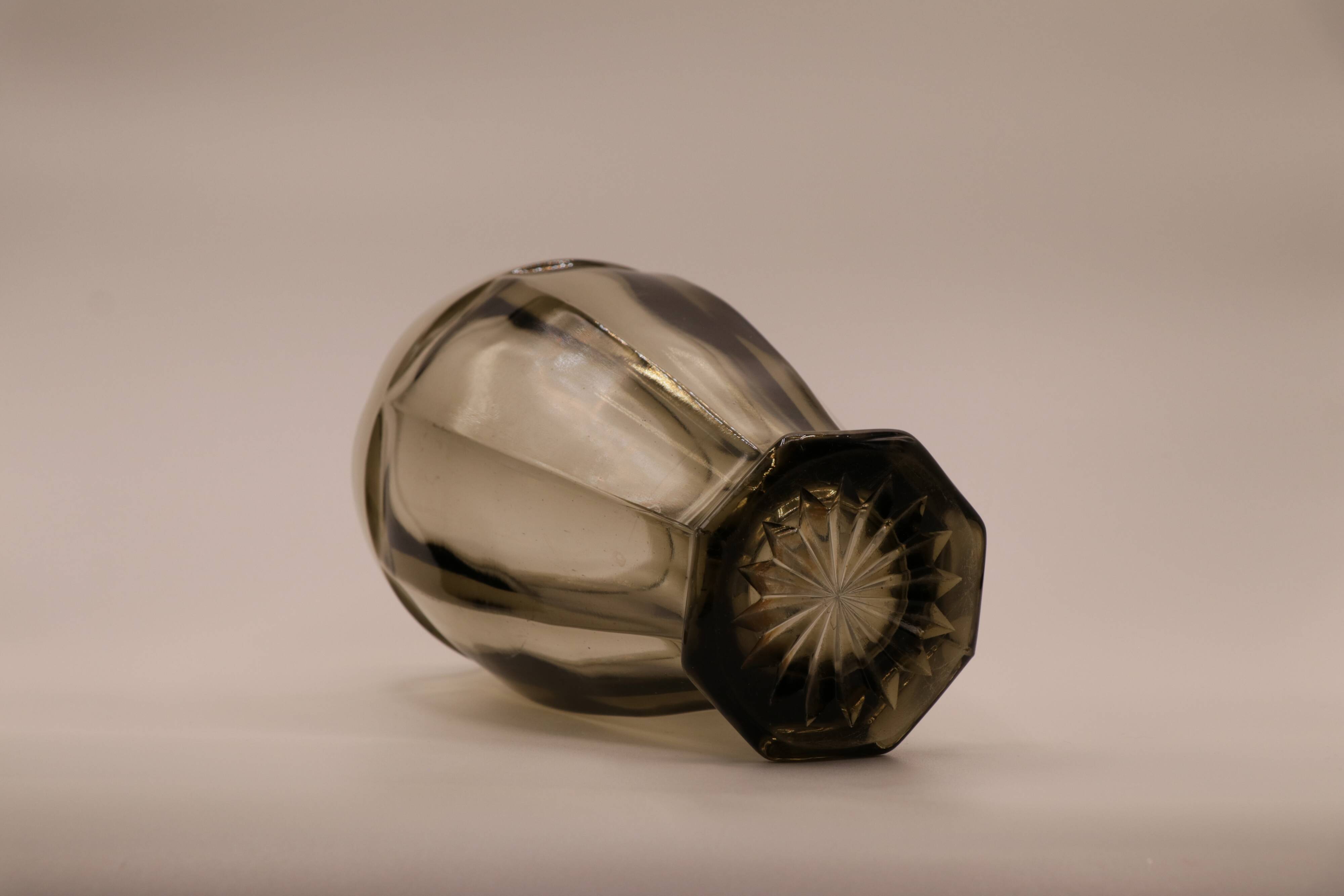 Vintage smoked glass vase