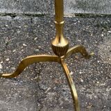 Vintage brass and glass pedestal table