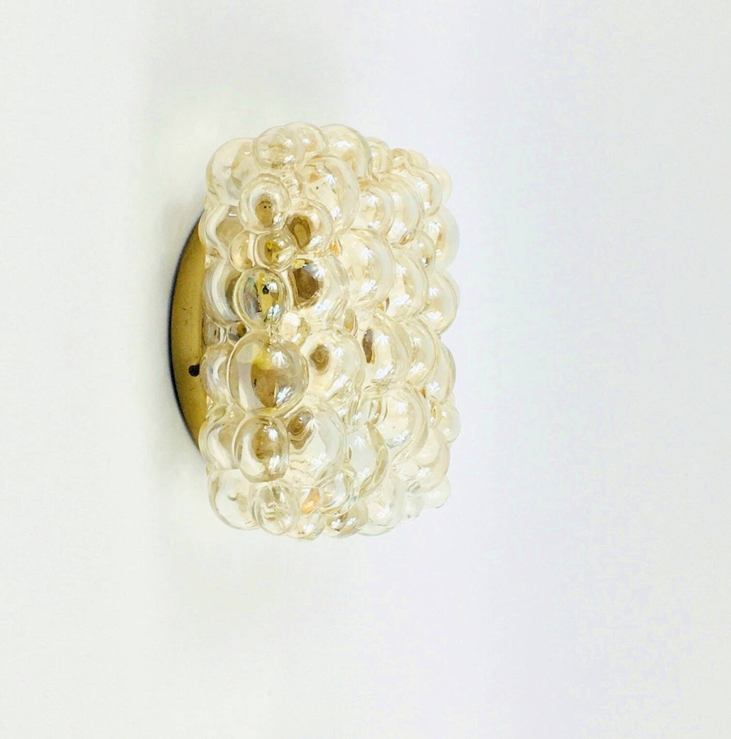 Mid-Century Amber Bubble Glass Wall Light by Helena Tynell for Limburg, Germany, 1970s