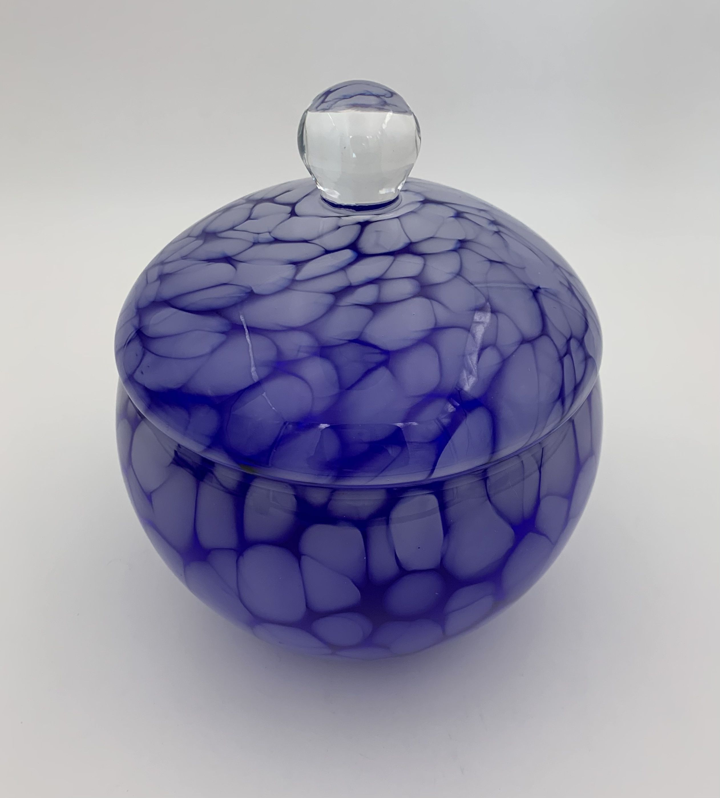 Large vintage round candy in speckled glass, Clichy glass style - 1970s-1980s