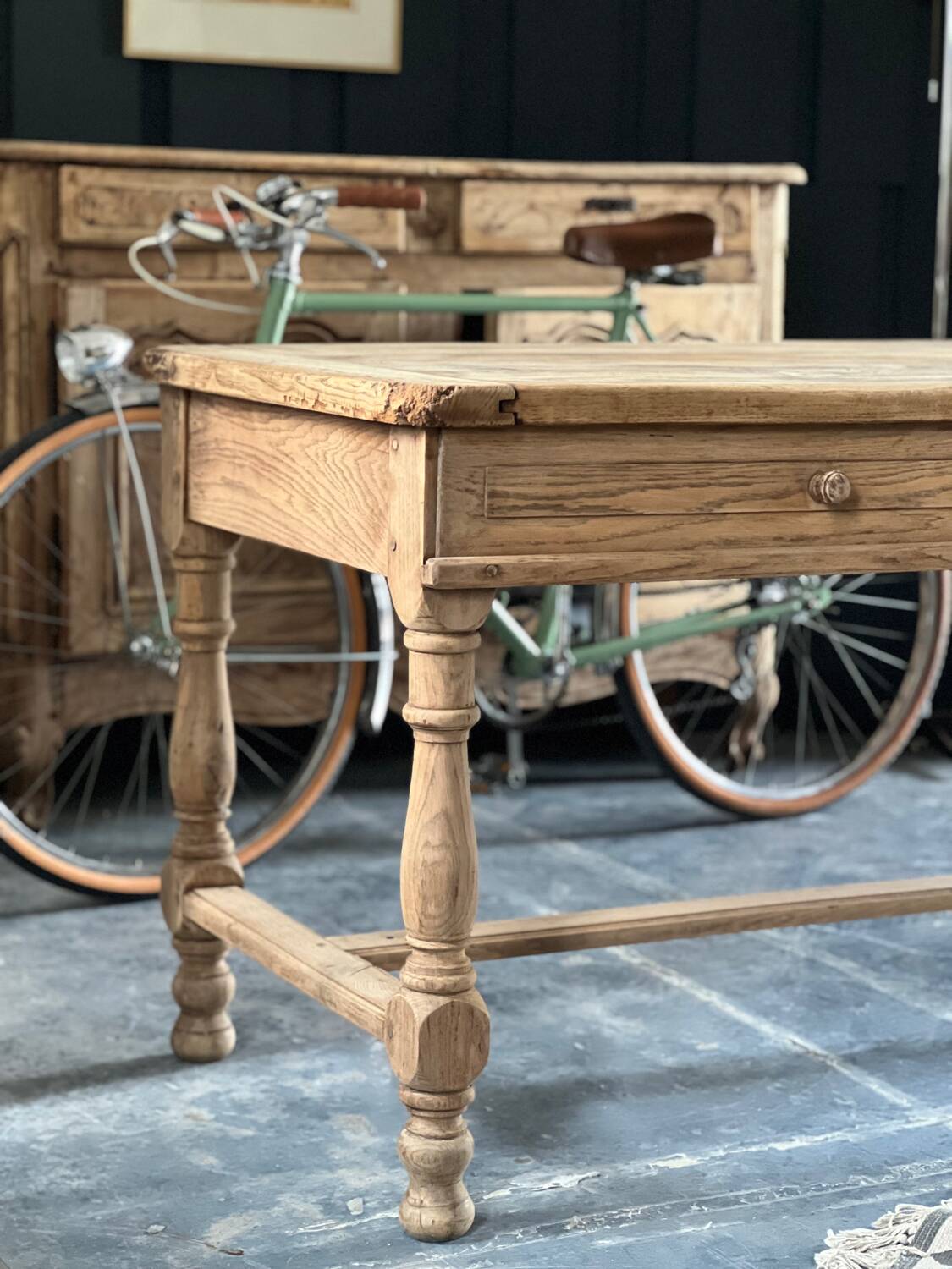 Old 19th century oak farm table