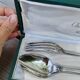 Christofle fork and spoon set in silver metal