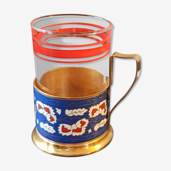 Russian tea glass with support