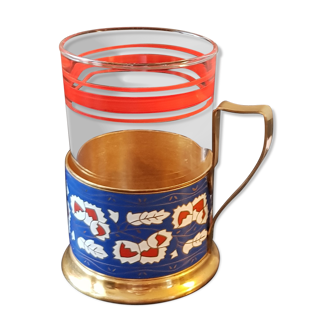 Russian tea glass with support