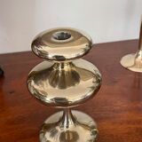 Three vintage brass candle holders