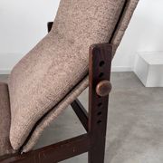 Old chaise longue wooden lounge chair Italian design from the 60s vintage