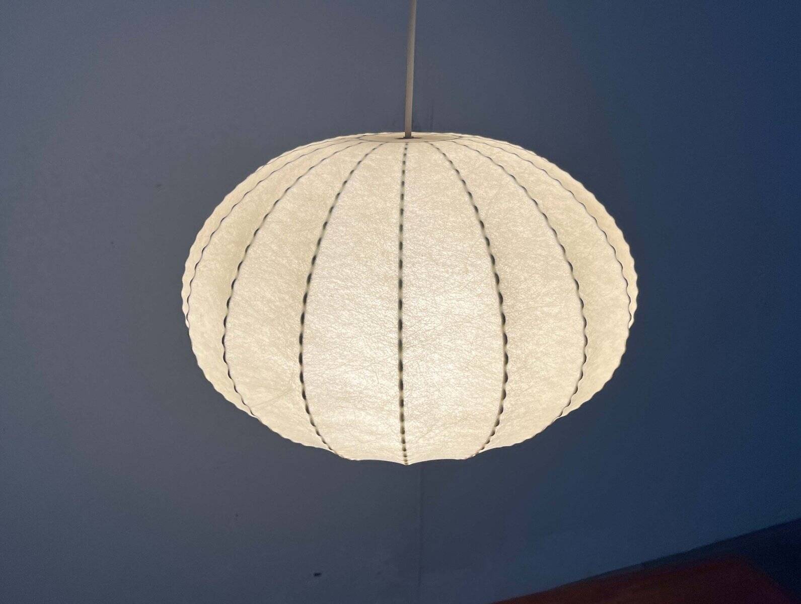 Modern mid-century Cocoon pendant lamp by Friedel Wauer for Goldkant Leuchten, Germany, 1960s.
