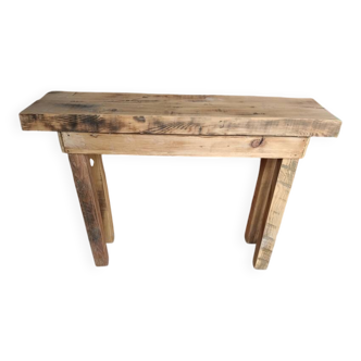 Brutalist solid wood console