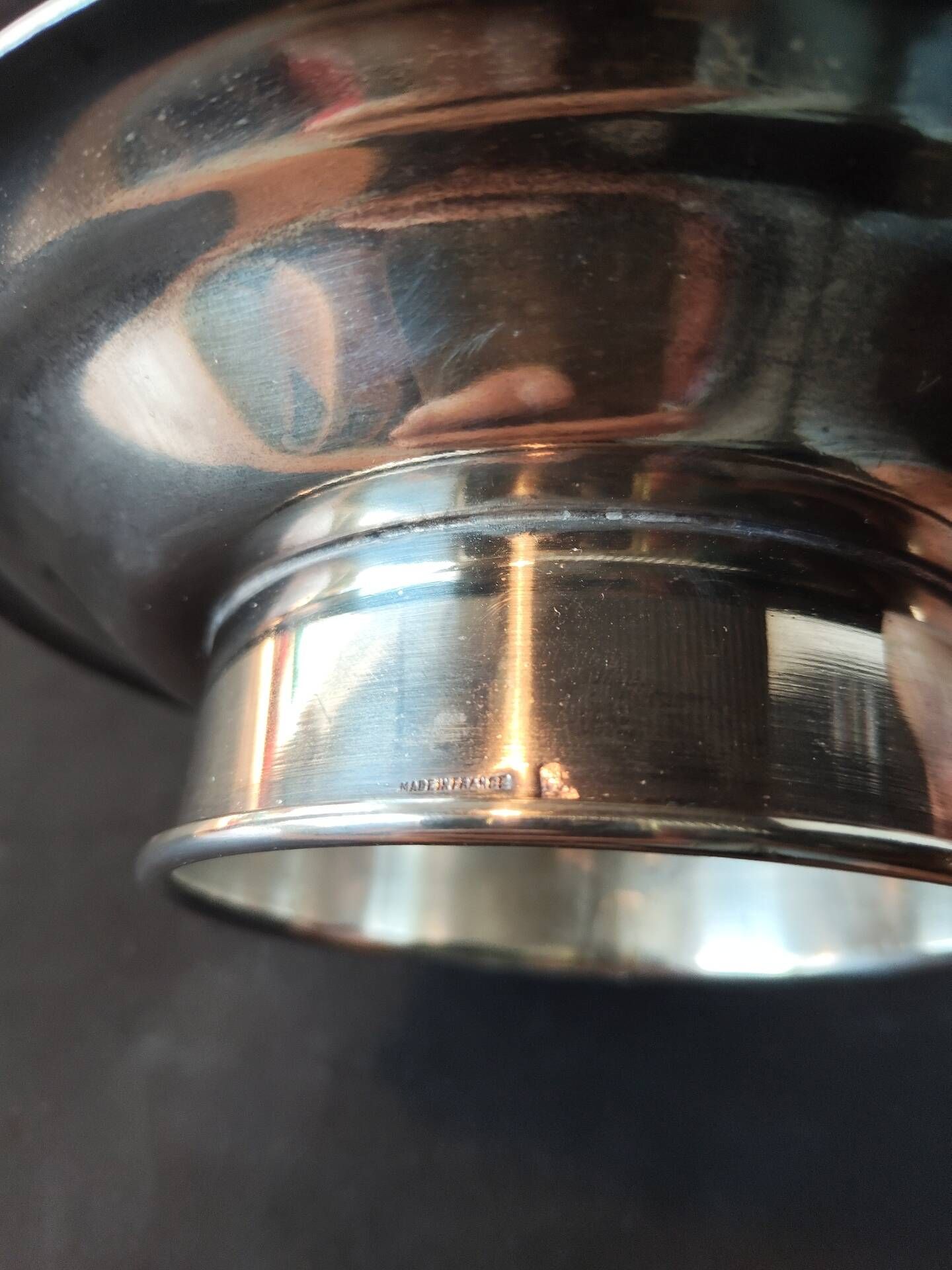 Vintage French silver-plated butter press, Coquillor style.