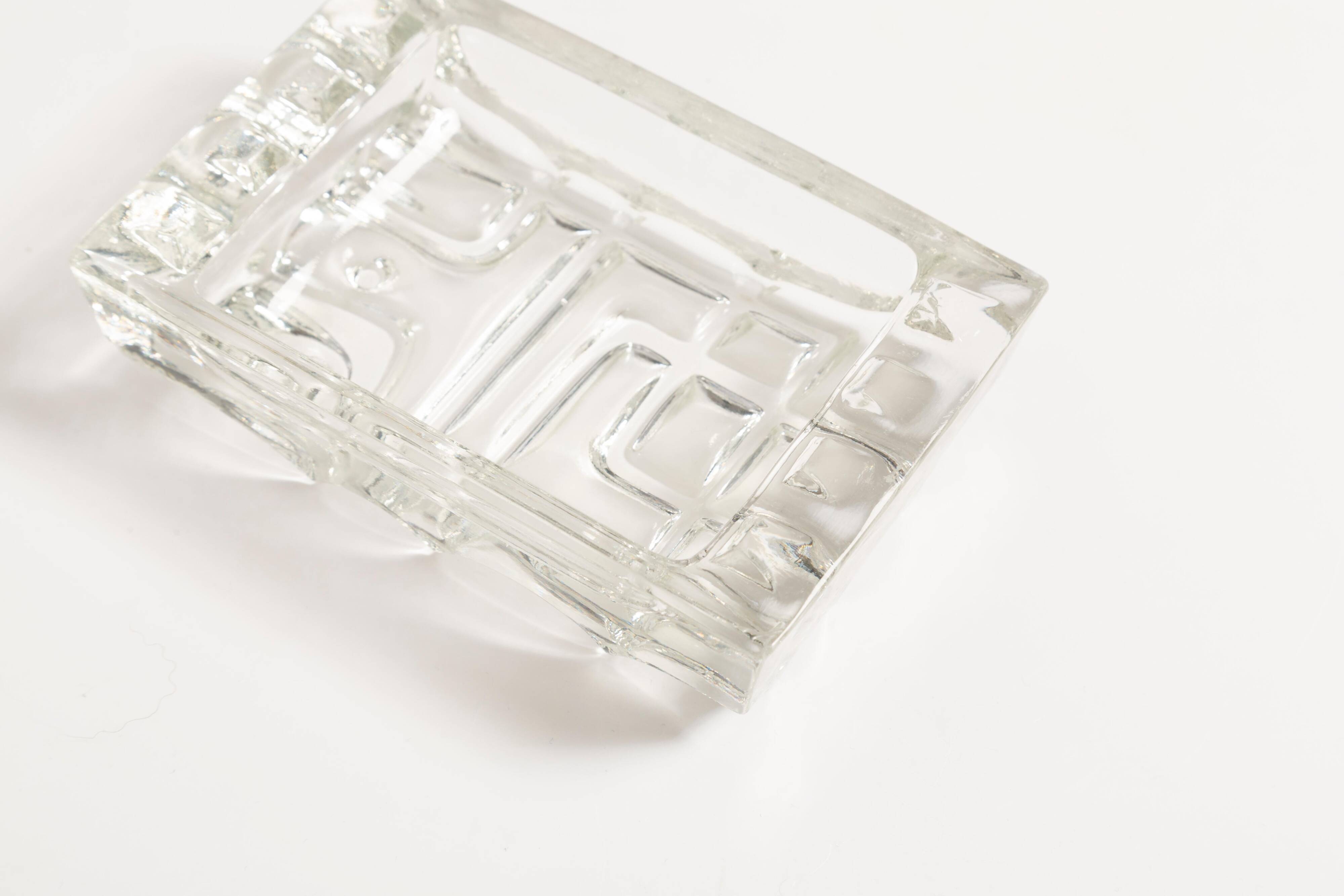 Transparent Glass Ashtray Bowl, 1970s, Italy