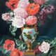 Table HST "Bouquet of flowers on a console" signed late 19th century