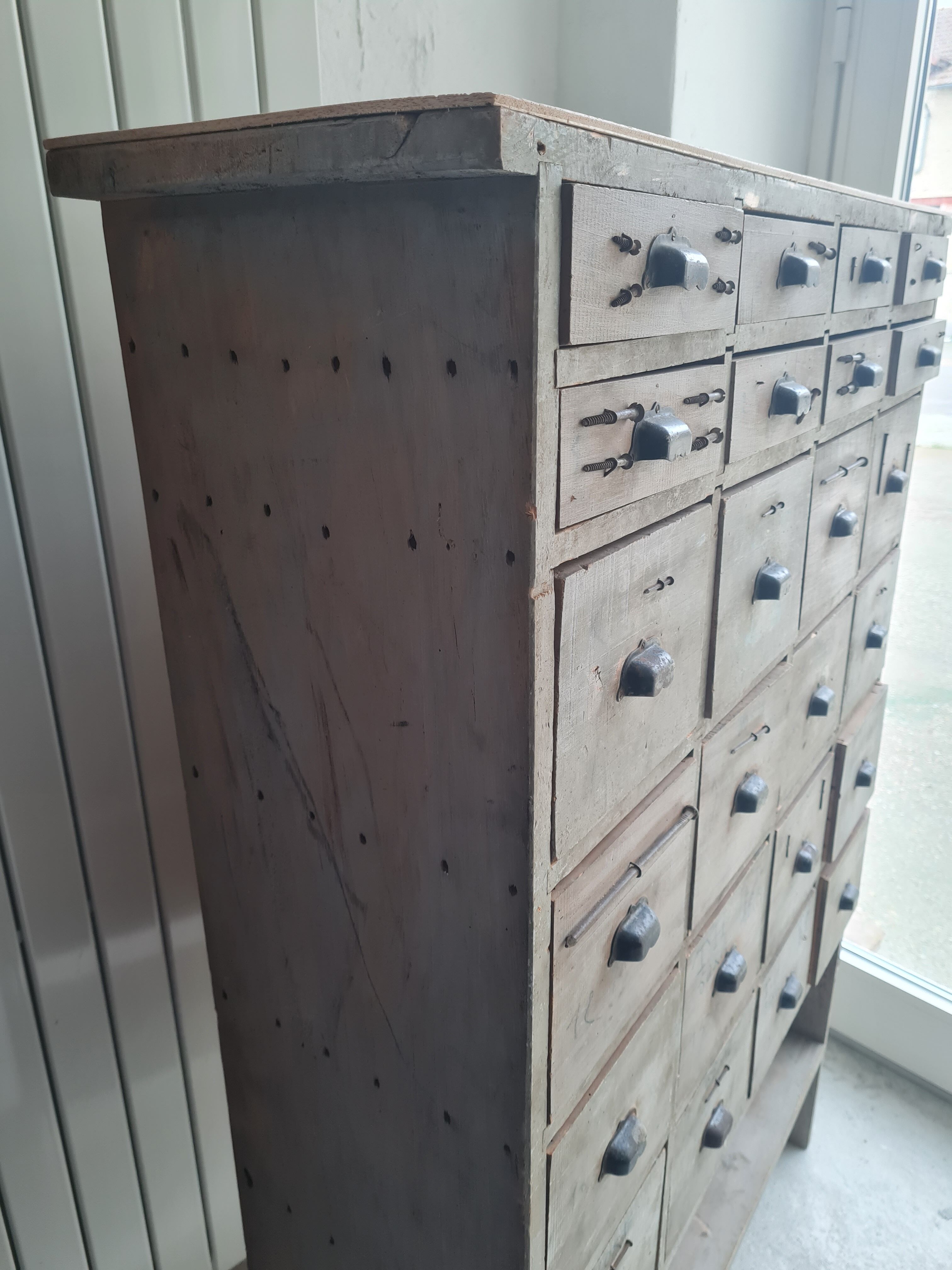 Old workshop furniture with drawers