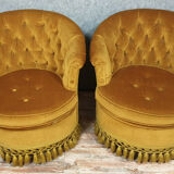 Pair of toad chairs in the shape of the Napoleon III era around 1850