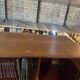 Oak curtain filing cabinet