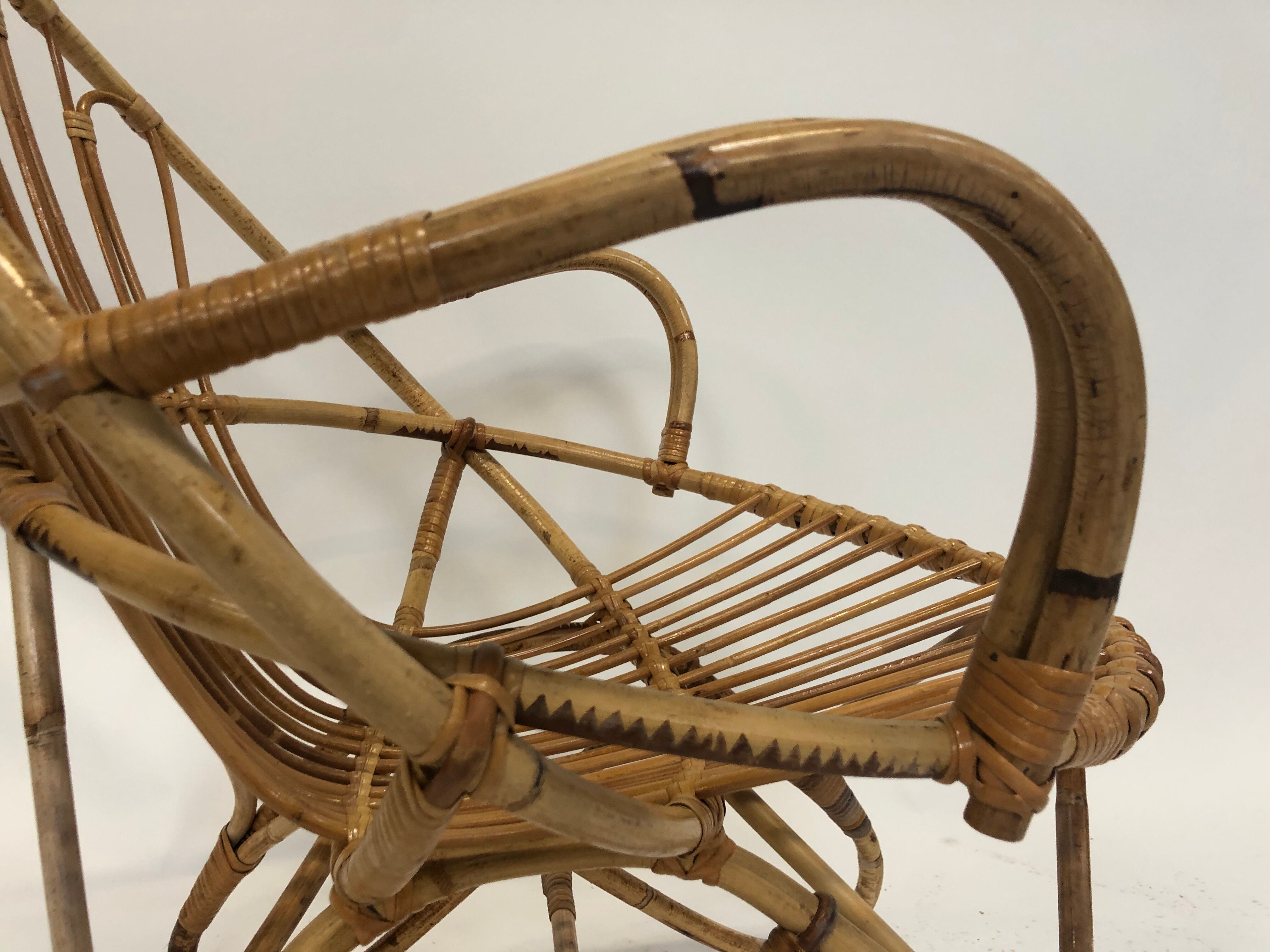 Rohe Noordwolde rattan chair, 1960, Netherlands