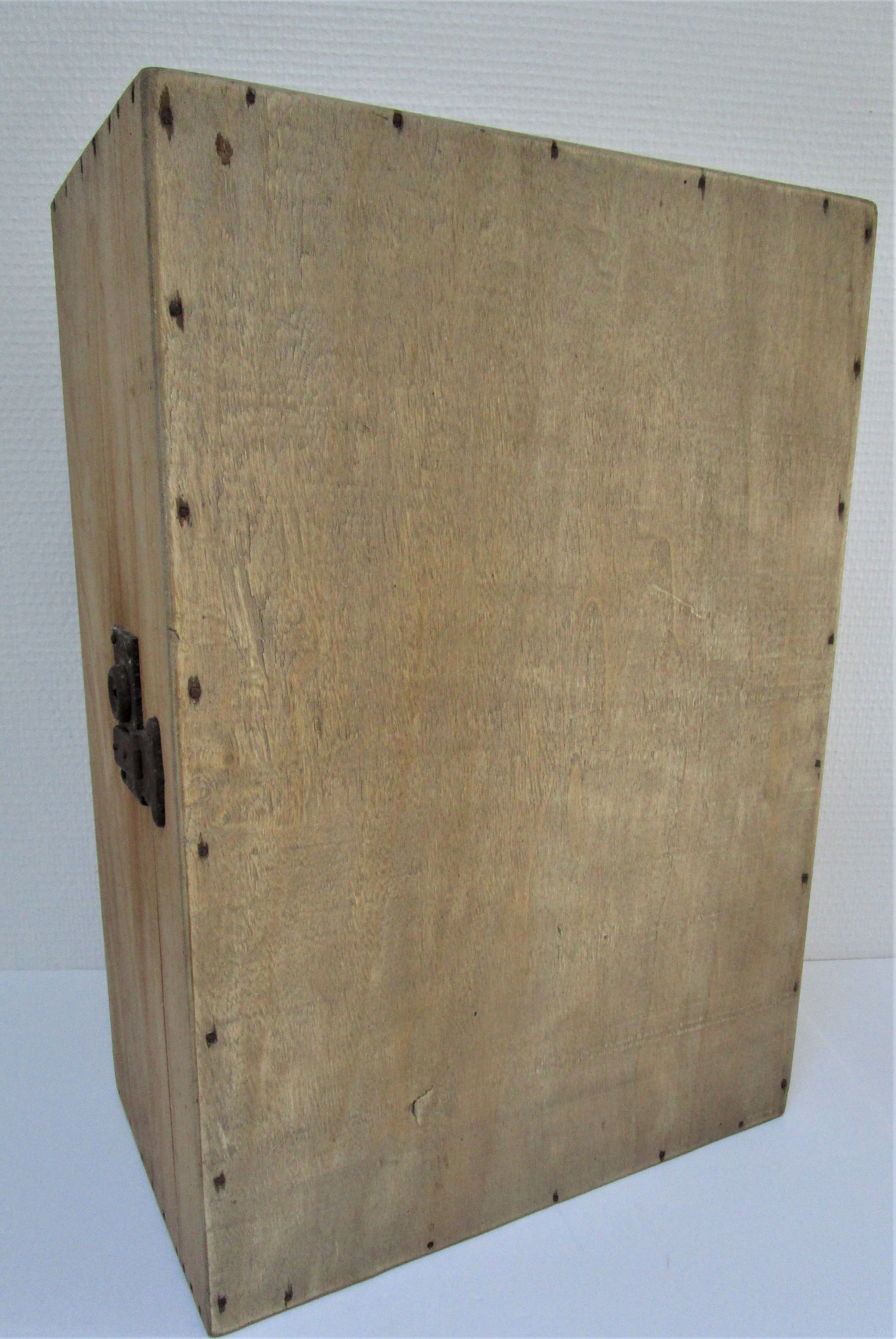 Two boxes clear solid wood patinated early 20th century